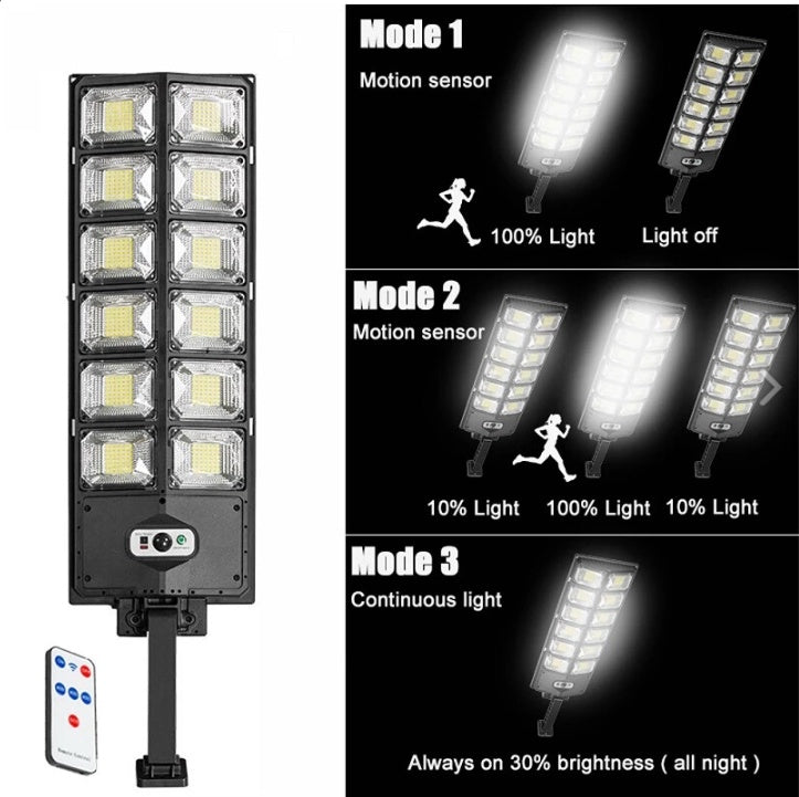 Commercial  504 LED Outdoor Dusk To Dawn Solar Street Light Road Lamp