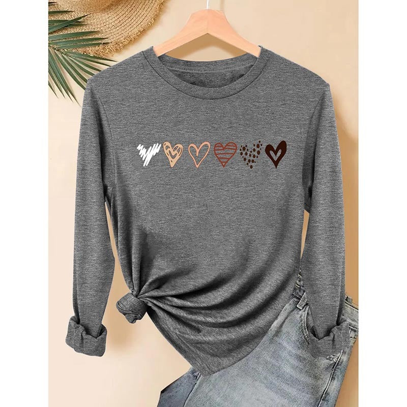Women's 3 Packs Graphic Long Sleeve T Shirts Letter Print Tees Casual Crewneck Tunic Tops