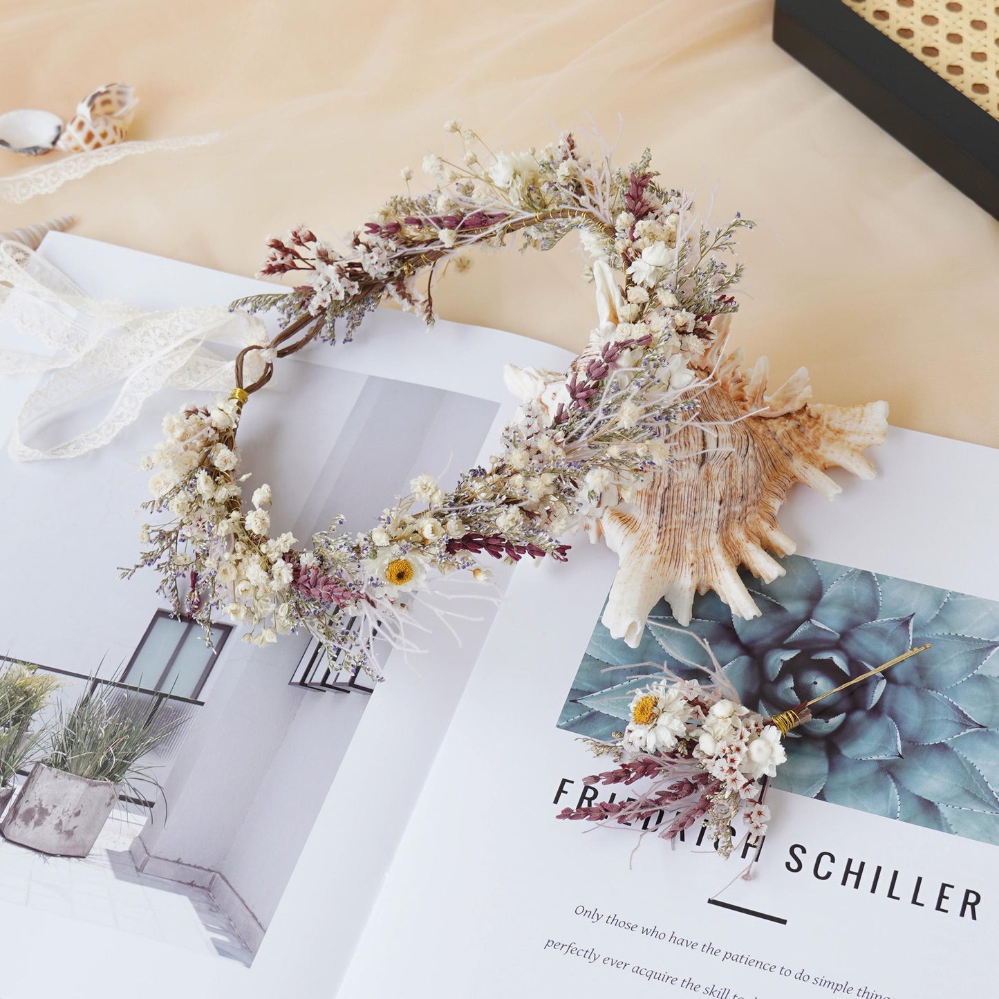 Gypsophila Crown, Dried Flower Crown, Bridal Wedding, Daily Party, Birthday Suitable Crown