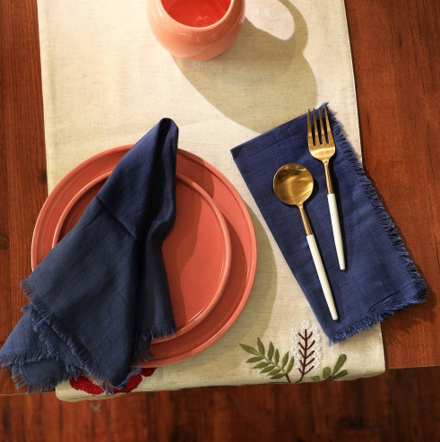 Premium Cotton Napkins Set Of 4-20x20 Inch, Classic Hemstitch Dinner Napkins