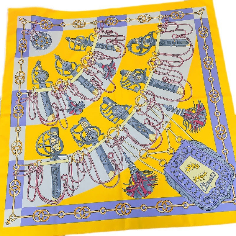 Handmade Hemming Twill Silk Printed Shawl