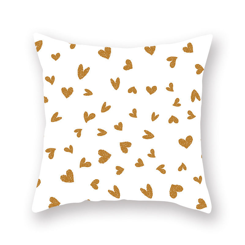 Golden Valentine's Day Peach Skin Pillowcase
