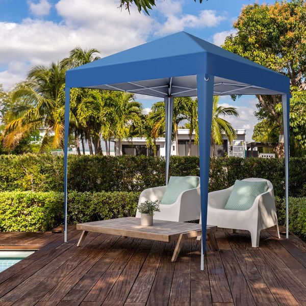 Blue Non Enclosed Folding Shed