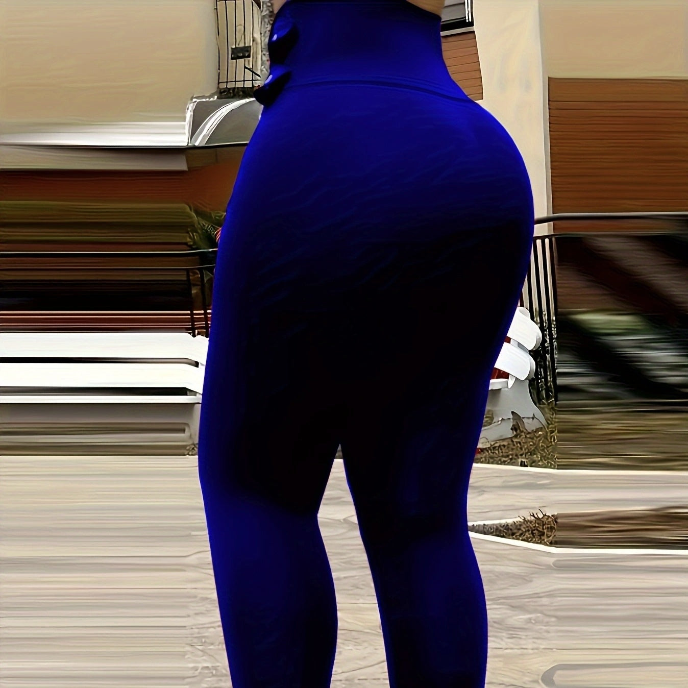 Ladies' Solid Color Buckle And High Waisted Perforated Pants Sexy Slim Fit Pants Sexy Versatile New Clothes