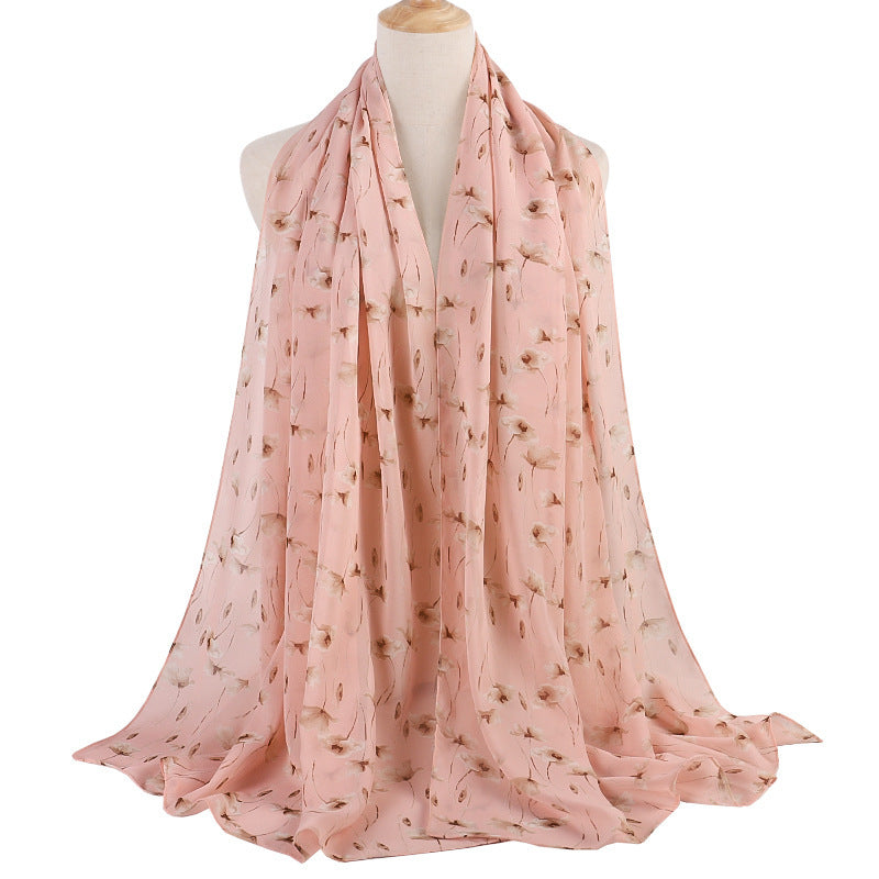 Breathable Chiffon Small Floral Long Towel