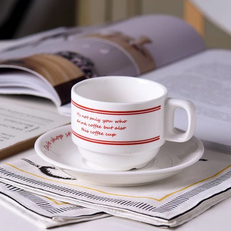 Retro Coffee Cup Milk Pull Flower Ceramic Cup