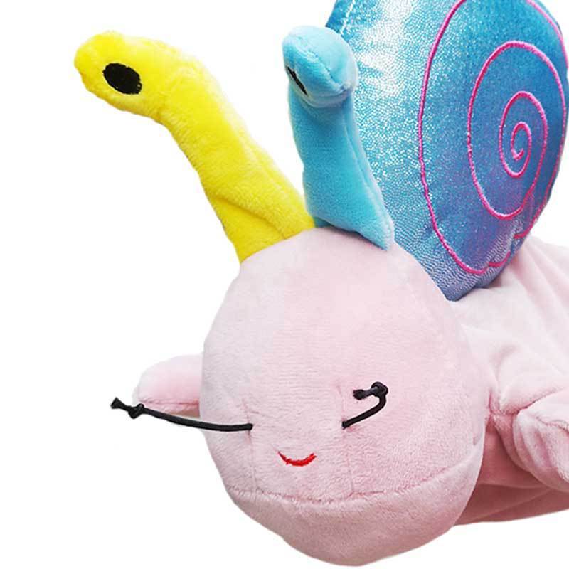 Plush Toy Snail Hand Puppet Doll Story Telling Game Props Parent-child Gloves