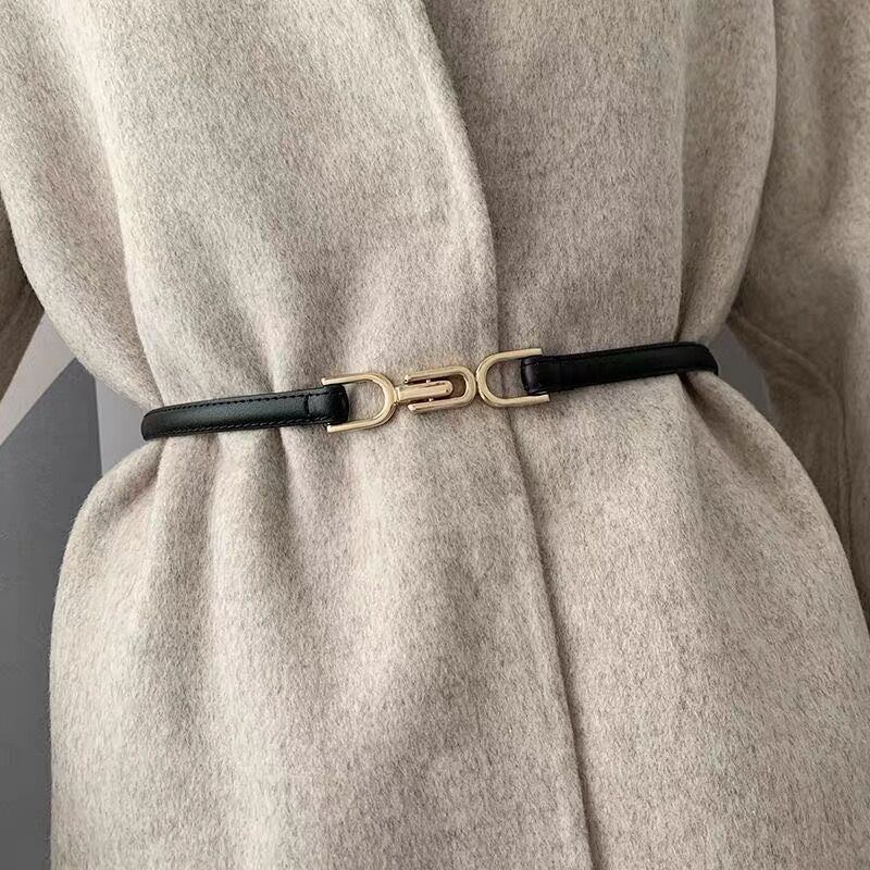 Punch-free Matte Buckle Adjustment Belt Women