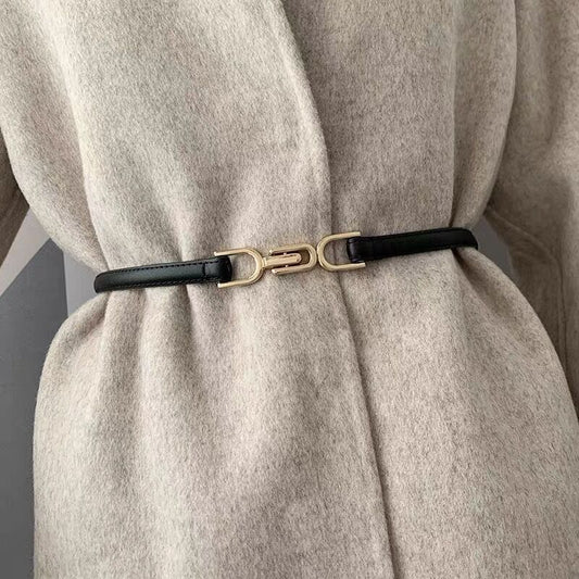Punch-free Matte Buckle Adjustment Belt Women