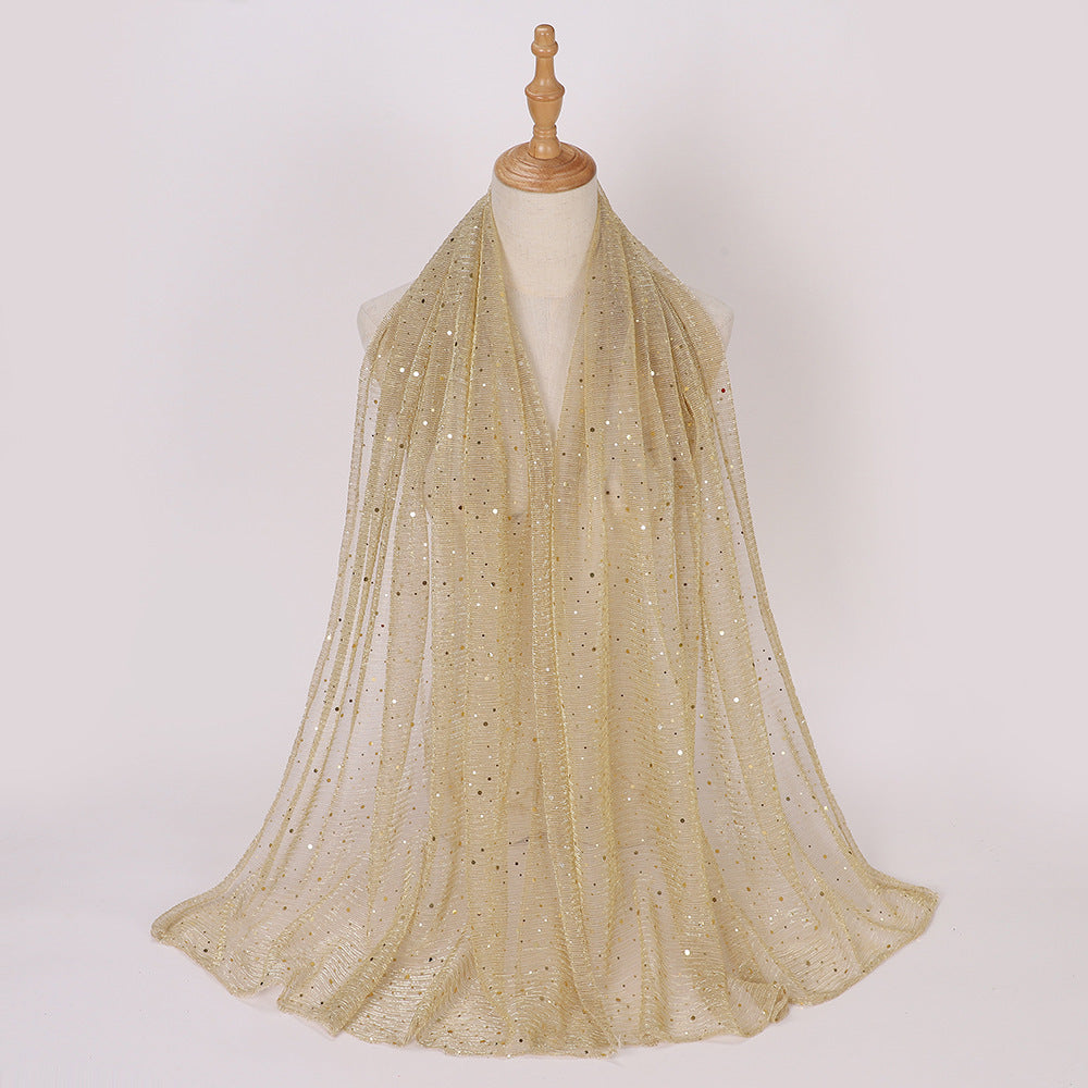 Closed-toe Sequined Shawl Scarf