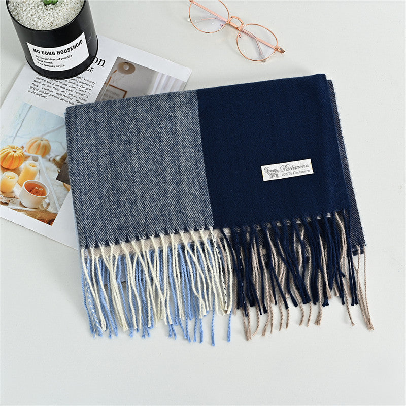 Women's Cashmere-like Plaid Tassel Scarf