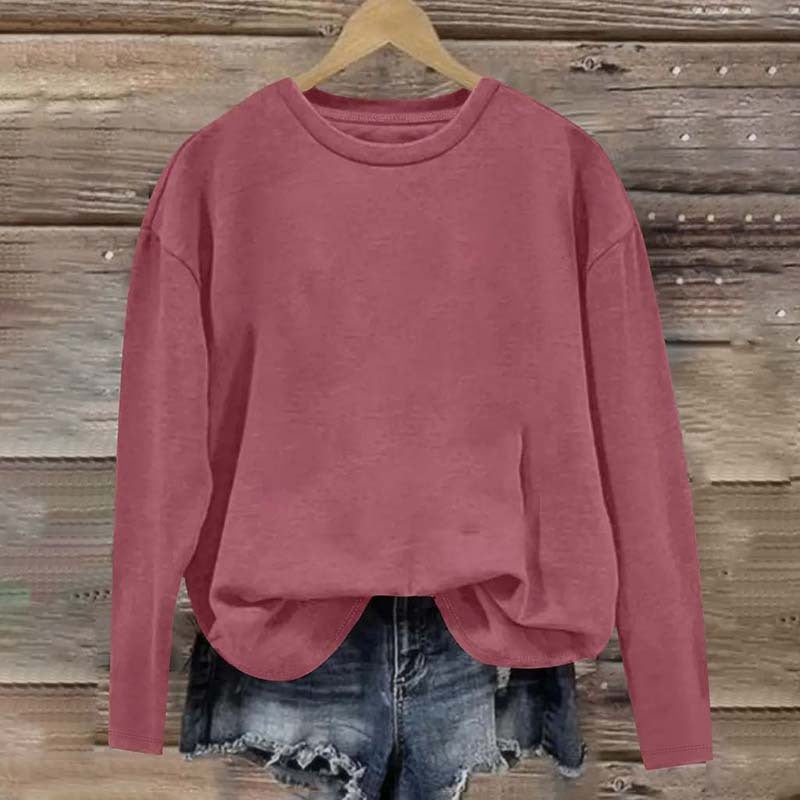 3 Pack Women's Solid Color Casual Set Round Neck Long Sleeve Tops For Spring&Fall