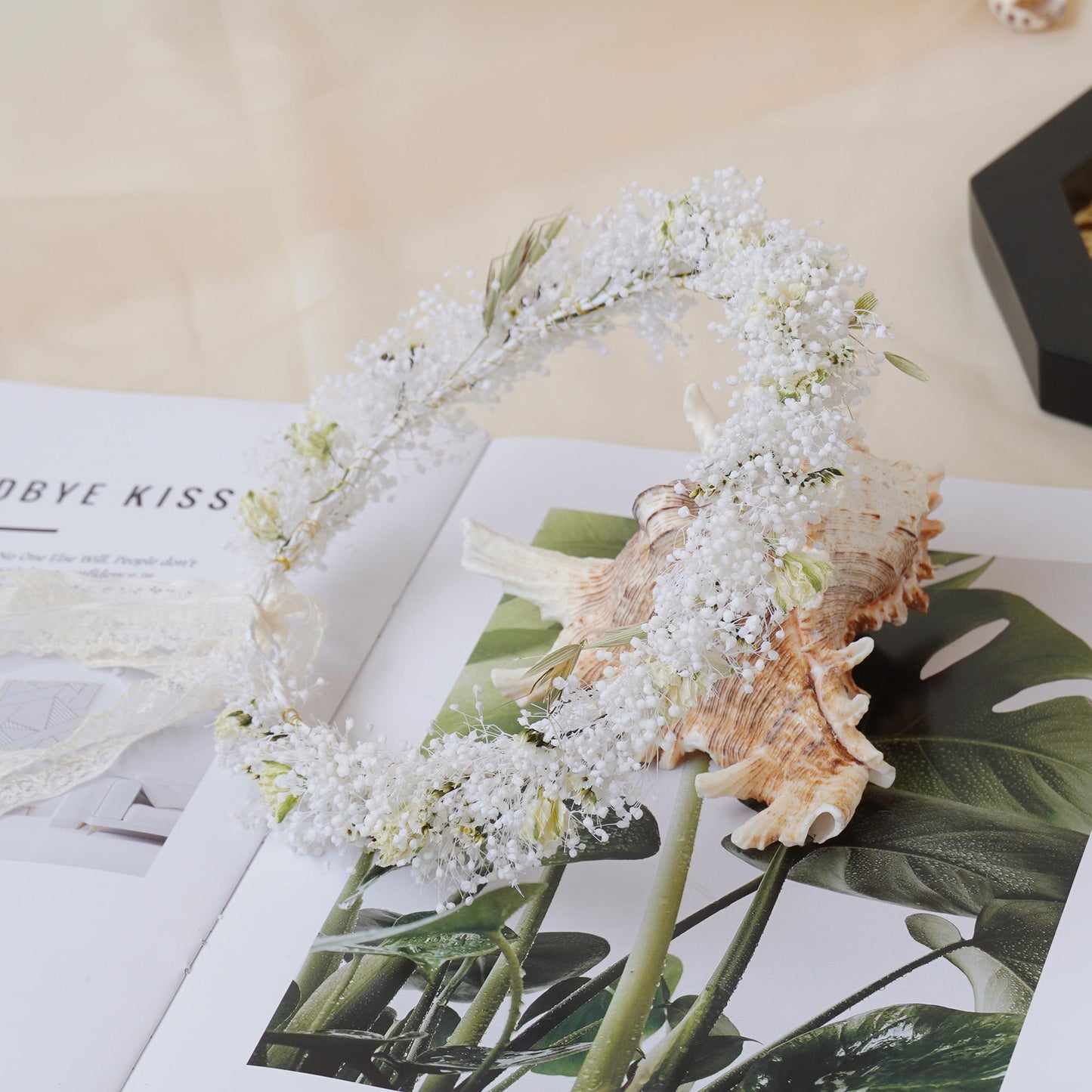 Gypsophila Crown, Dried Flower Crown, Bridal Wedding, Daily Party, Birthday Suitable Crown