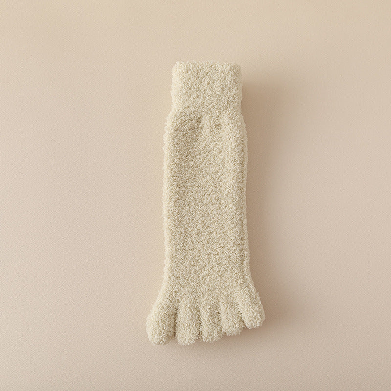 Women's Fleece-lined Thickened Home Sleeping Floor Toe Socks