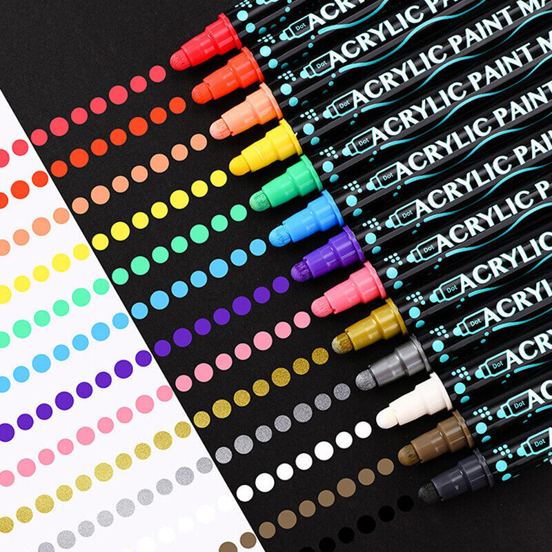 26 Colors Dual Tip Paint Pens Acrylic Paint Markers Set DIY Crafts Making Art