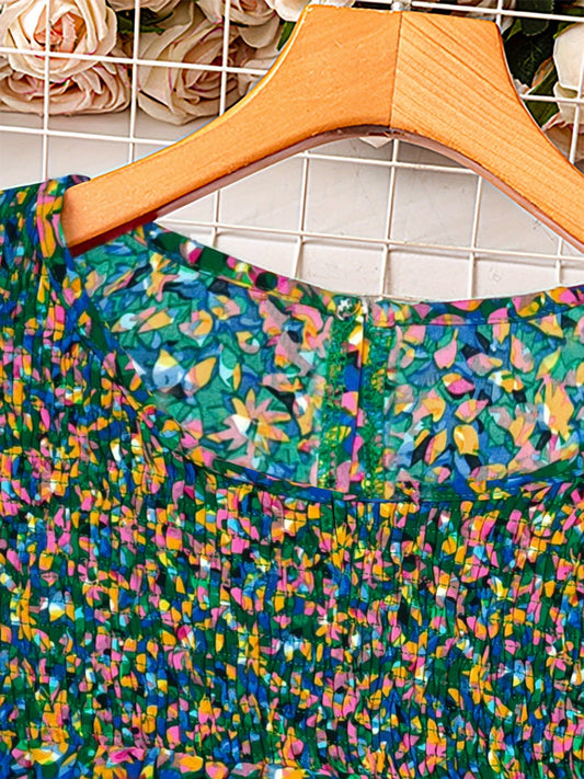 Women's Plus Size Swiss Polka Dot Shirt Summer Round Neck Short Sleeved Outdoor Casual Blouse Top