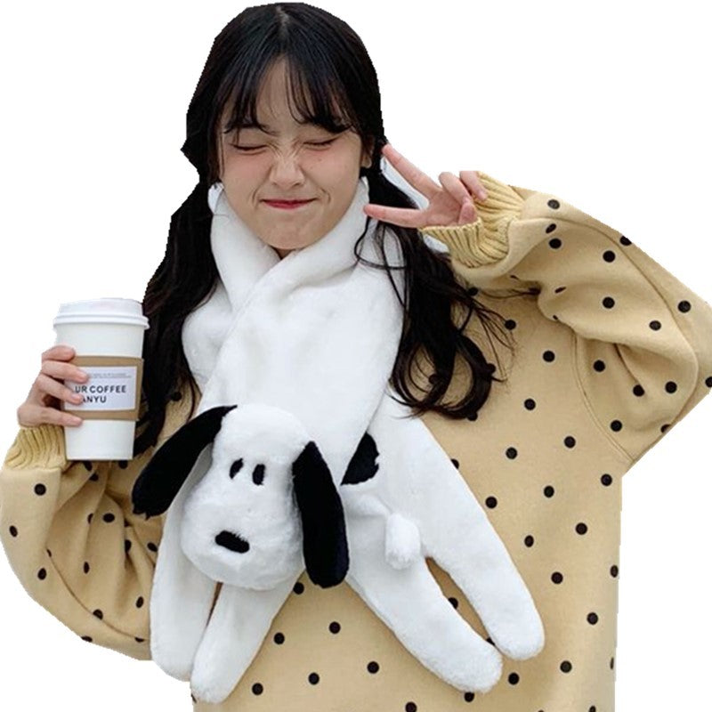 Japanese Retro Girl History Dog Three-dimensional Cartoon Scarf