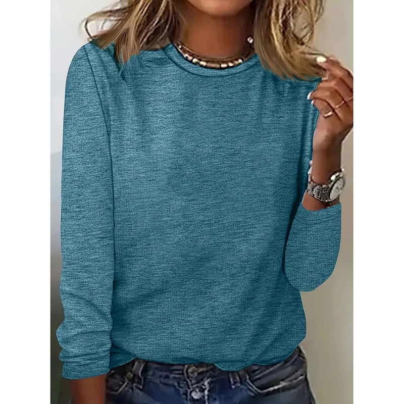 4 Pack Womens T Shirts Long Sleeve Crew Neck Basic Tee Soft Casual Loose Fit Fall Tops Outfits