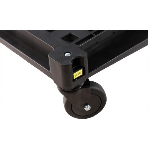 Folding Service Cart With Wheels Double-decker, Shopping, Library, Office Warehouse Moving Carts