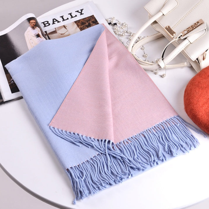 Fashion Double-sided Solid Color Warm Cashmere Scarf