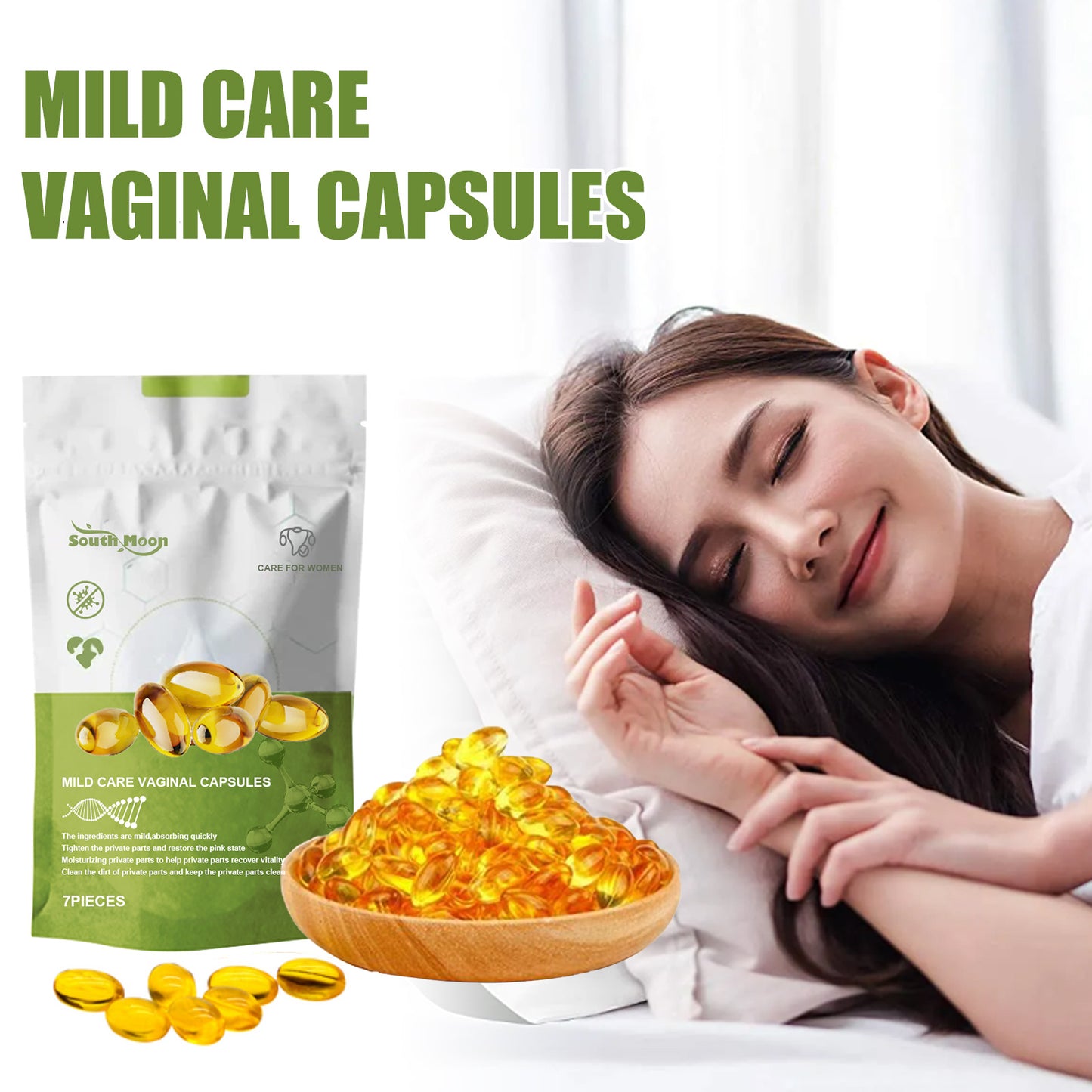 South Moon Womens Care Capsules  Body Cleansing Odor Removal  Itching Firming, Gentle Care Capsules