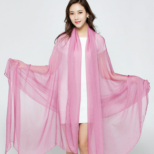 Summer New Simulation Silk Scarf Ladies Sun Protection Shawl