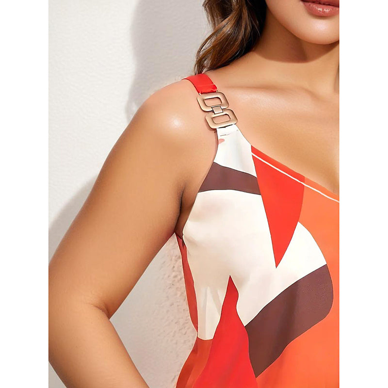 Summer Tank Tops For Women V Neck Chain Straps Sleeveless Top Loose Fit Casual Stripe Shirts Blouse