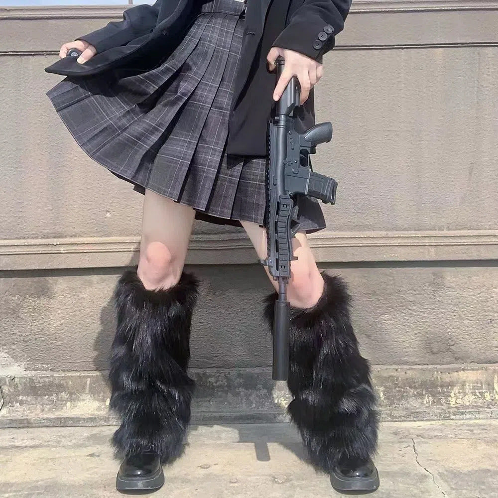 Fur Booties Warm Plush Shoe Cover Pile Style Support Hosiery