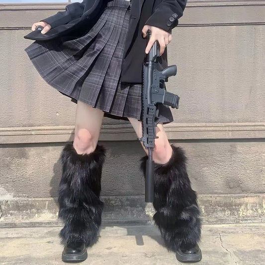 Fur Booties Warm Plush Shoe Cover Pile Style Support Hosiery