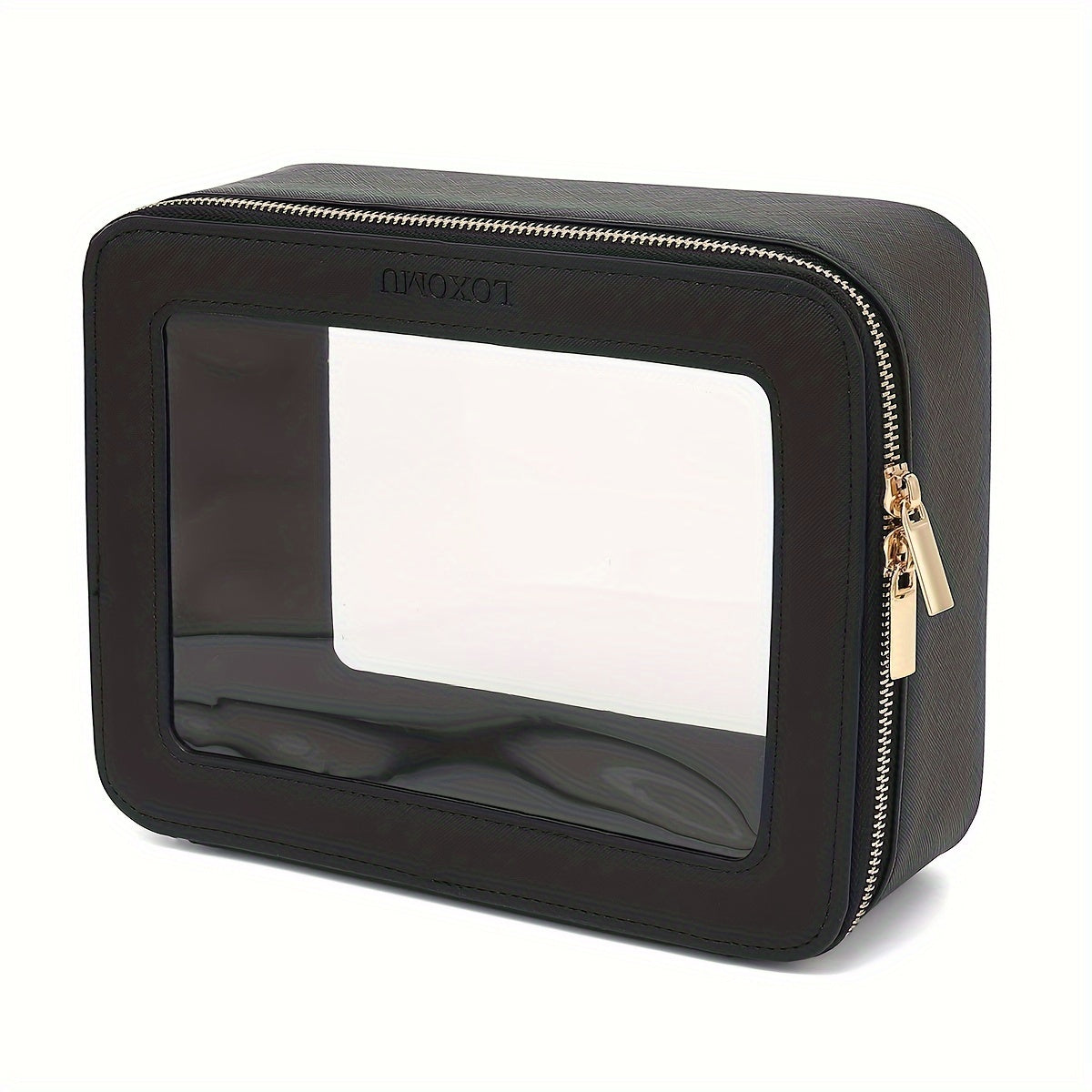 Clear Makeup Bag For Traveling - Transparent Cosmetic Case Clear Toiletry Bag Organizer For Women -Black