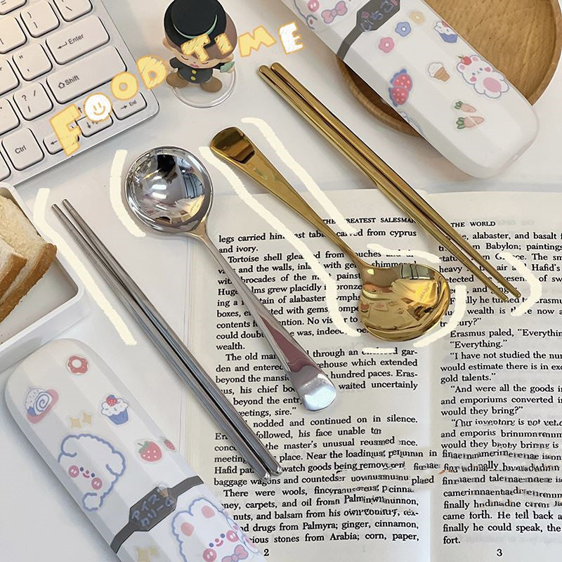 Net Celebrity Chopsticks Spoon Set Lunch Box