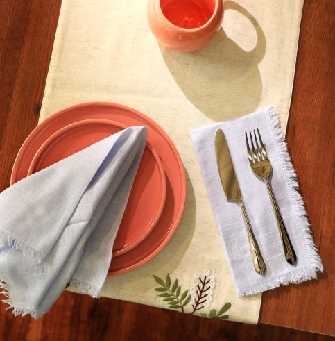 Premium Cotton Napkins Set Of 4-20x20 Inch, Classic Hemstitch Dinner Napkins