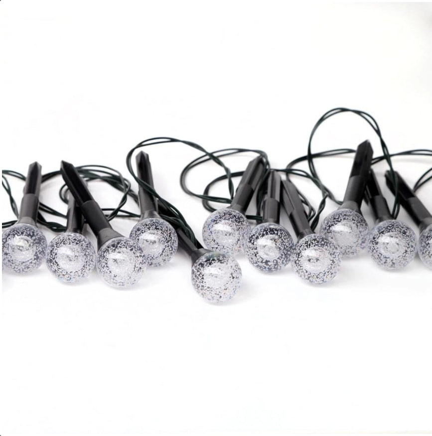 Solar LED Stake Lights Multi Coloured 20 Ball Garden Path Lighting Patio Outdoor