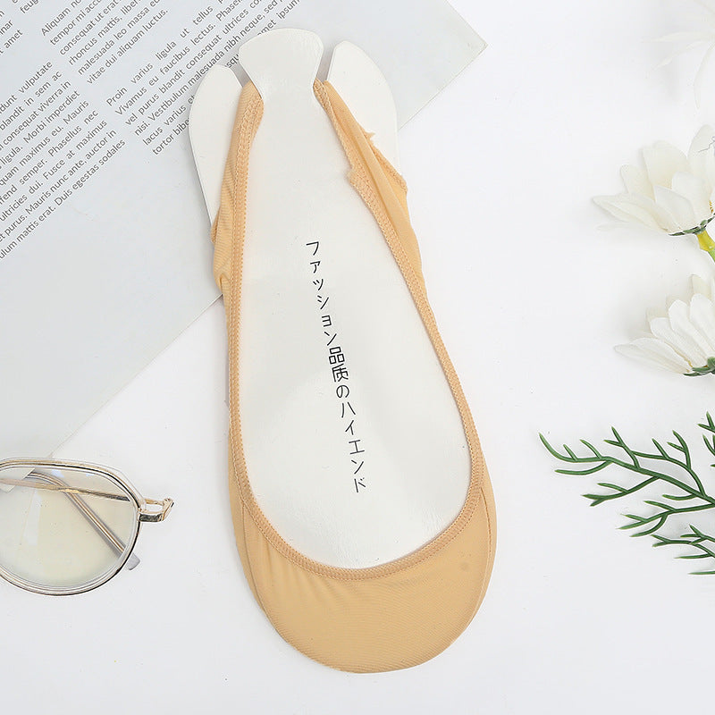 Invisible Boat Socks Women's Summer Socks Low-cut Non-slip Ice Silk