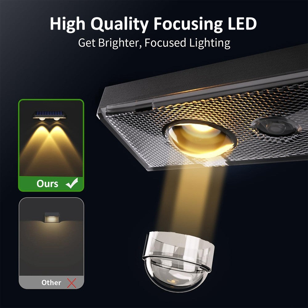 2PCS Super Bright Solar Powered Door Fence Wall Lights LED Outdoor Garden Lamp