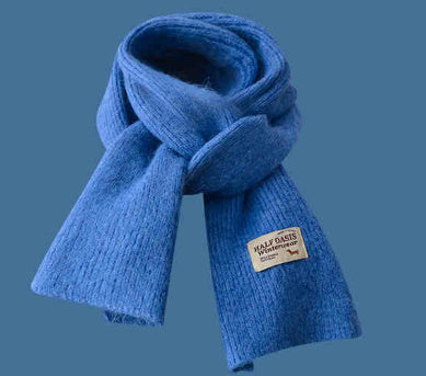 Klein Blue White Knitted Hat Sapphire Blue Woolen Cap