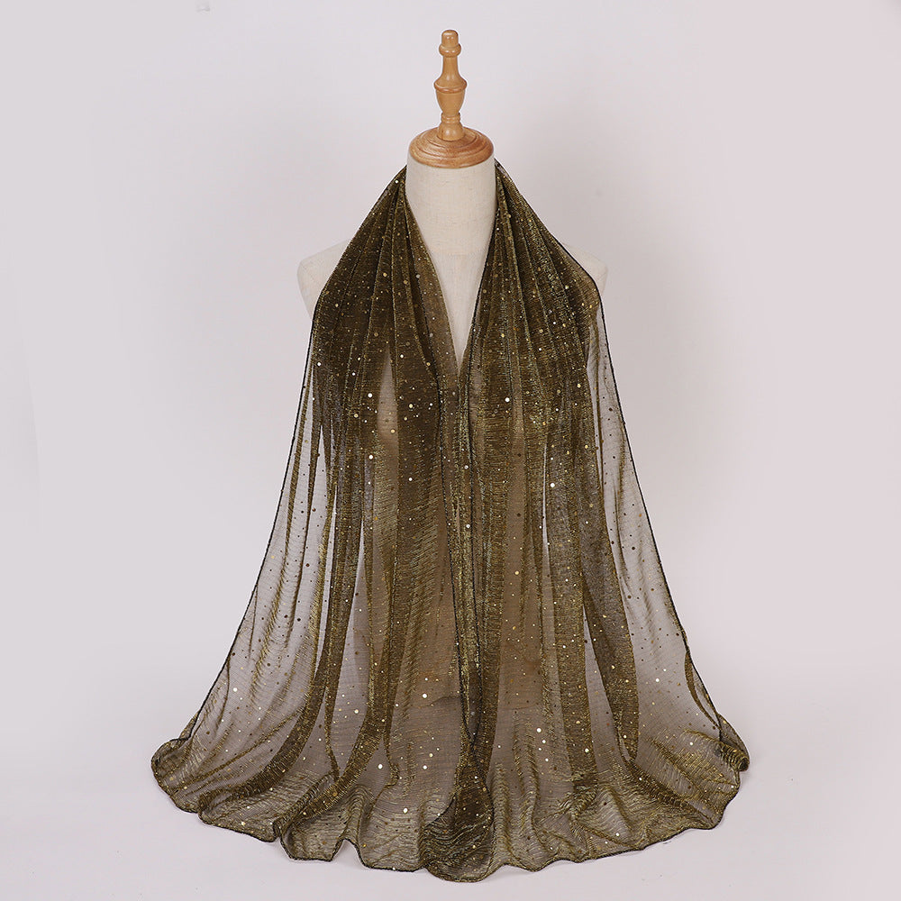 Closed-toe Sequined Shawl Scarf