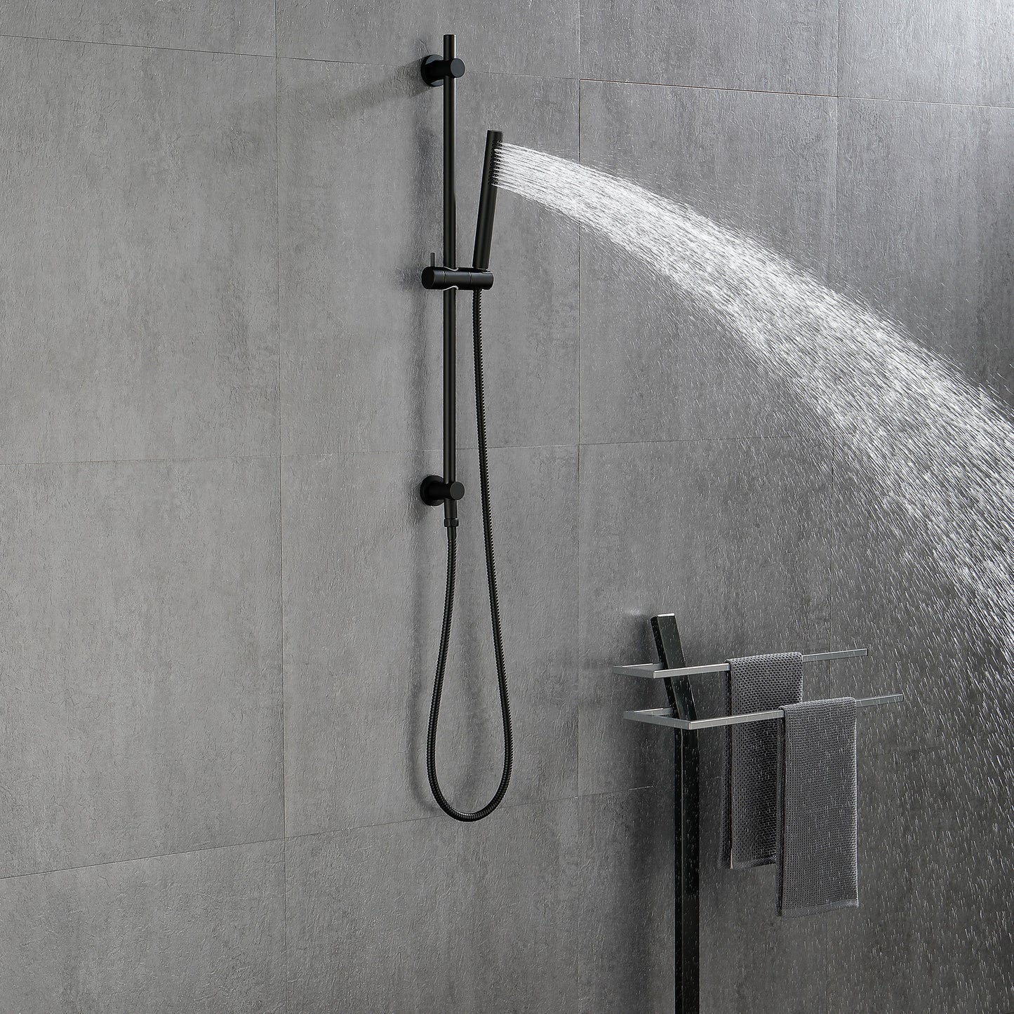 Environmentally Friendly Handheld Showerhead With 28 Inch Slide Bar And 59 Inch Hose