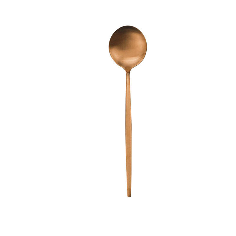 Matte Rose Gold Western Tableware Coffee Stirring Spoon