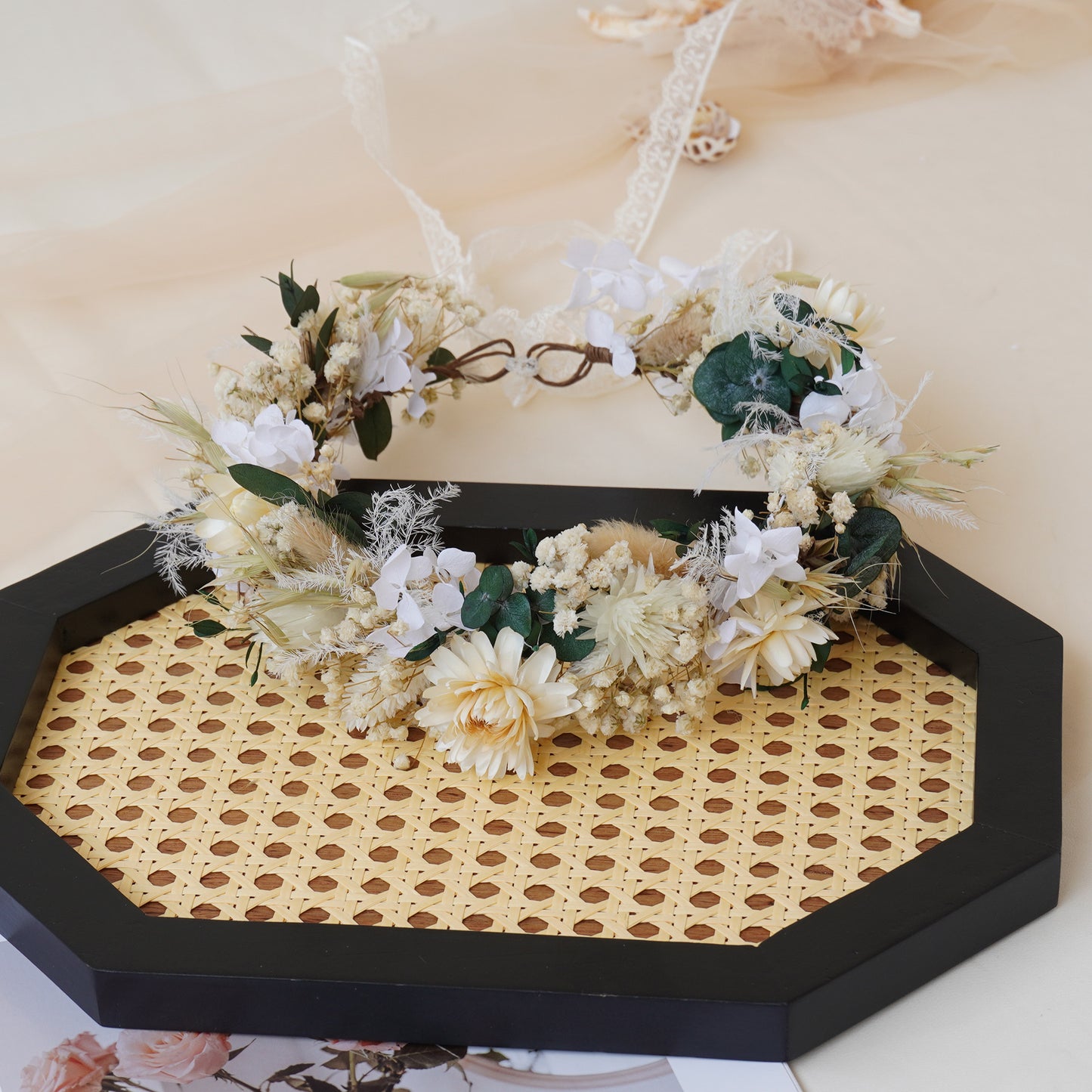 Baby Breath Crown, Dried Crown, Bride Crown, Wedding Crown, Daily Crown, Party Crown, Birthday Crown.
