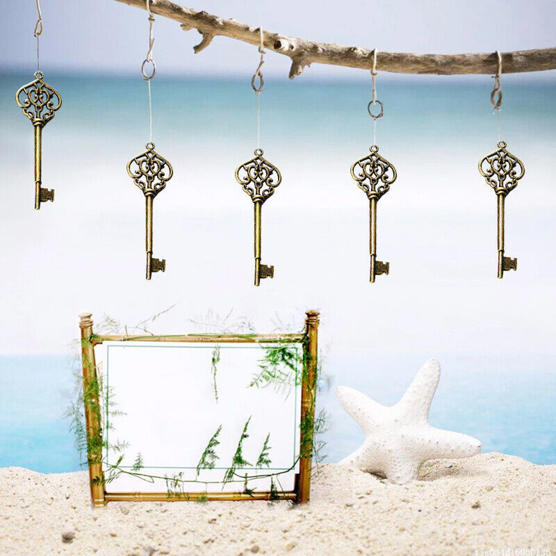 50X Santa Keys Charms Pendants Skeleton Tibetan Silver Large Xmas Charm Pendant