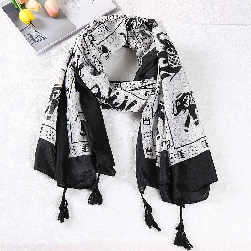 Ethnic Style Bohemian Oversized Sunscreen Beach Scarf