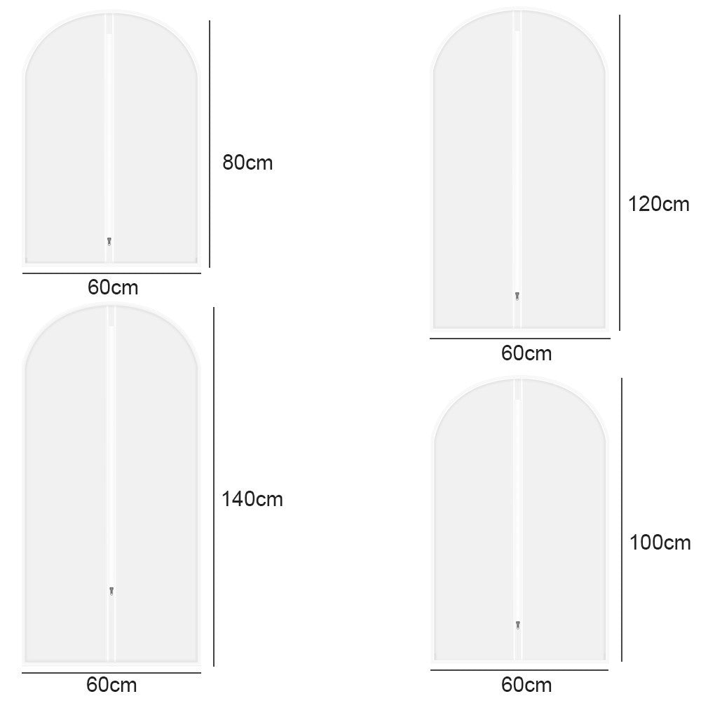 5-10-20 X Clear Polythene Garment Covers Suit Dress Coat Dust Protector Zip Bags