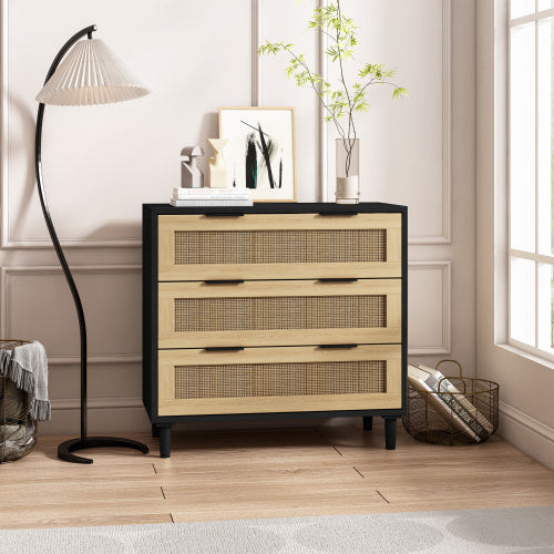 3 Drawers Rattan Storage Cabinet Rattan Drawer