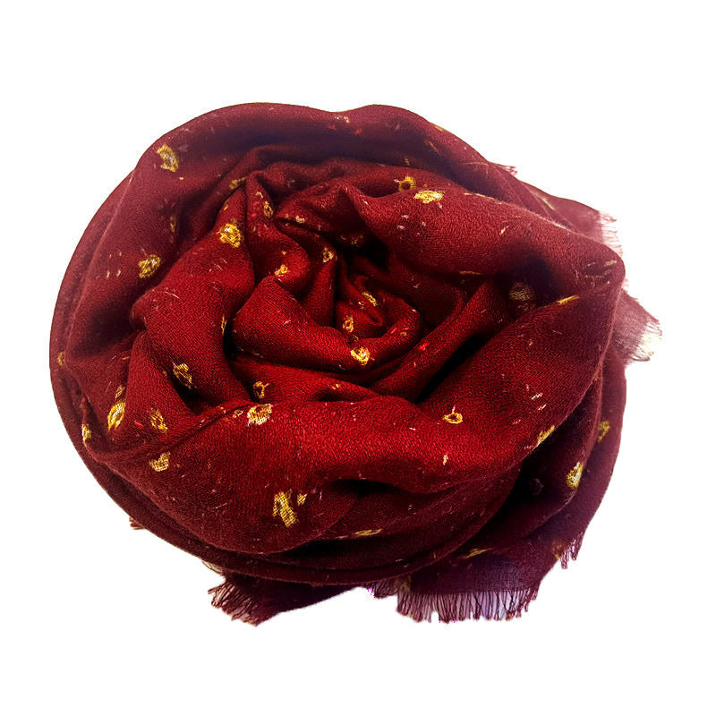 Small Floral Scarf Woven Silk Screen Printing Women's Shawl