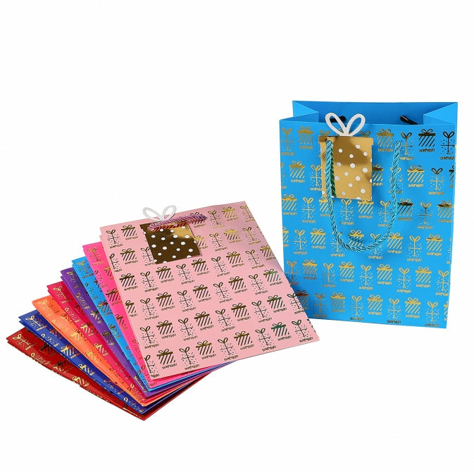 12 Pieces Of Exquisite Gift Bags, Bronzing Process Design, A Variety Of Styles, Suitable For Birthday Parties, Gifts, Baby Parties, Coming-of-age Parties And Other Occasions, Reusable