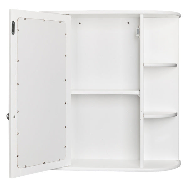 White Paint Surface Density Board, 1 Mirror Door, 3 Layers On Each Side, Bathroom Wall Cabinet