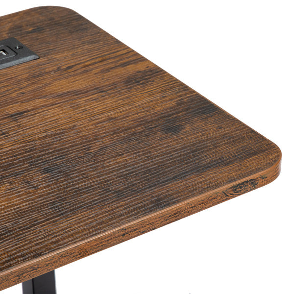 Retro Brown Adjustable Computer Desk