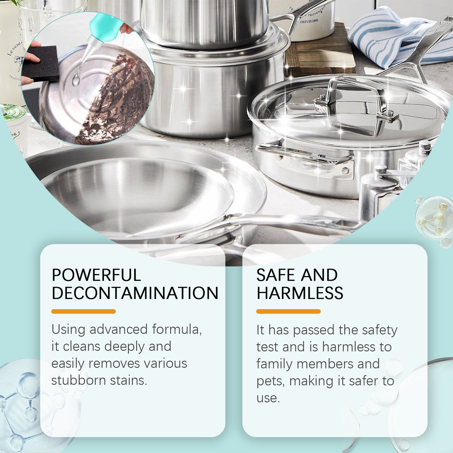 Jue-Fish Kitchen Cleaner, Cooktop Range Hood Cooker Clean Oil Stains Black Dirt On The Bottom Of The Pan Cleanser