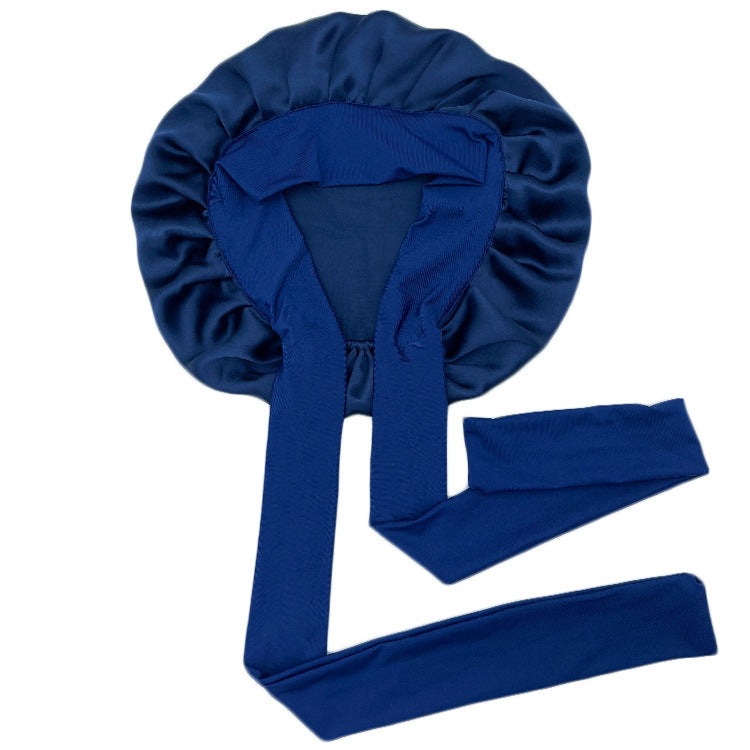 Simple Wide Ribbon Adjustable Silk Nightcap